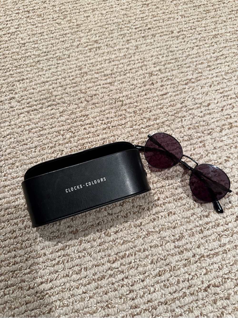 Clocks & Colours Men’s Black Frame Sunglasses with Purple Lenses